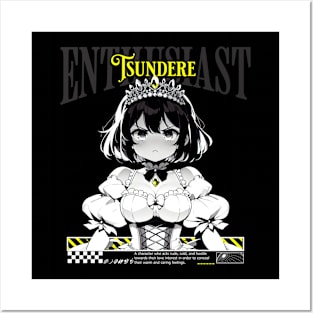 Tsundere Enthusiast - Aesthetic streetwear hard love girl Posters and Art